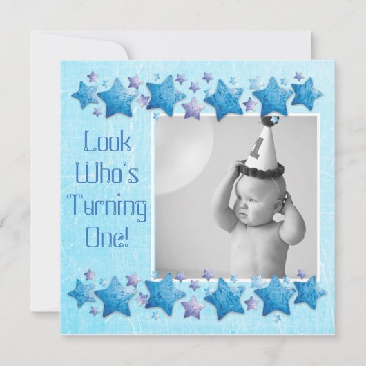 誰が1歳になるの？ ファーストバースデー招待状 招待状 (正面)