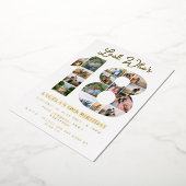 誰が18フォトコラージュの10代の若者誕生日 箔招待状 (回転した状態)