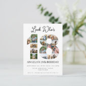誰が18歳になったか カスタマイズ可能な写真コラージュ看板 インビテーションポストカード (スタンド正面)