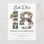 誰が18歳になったか カスタマイズ可能な写真コラージュ看板 インビテーションポストカード (正面)