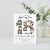 誰が18歳になったか カスタマイズ可能な写真コラージュ看板 インビテーションポストカード (スタンド正面)