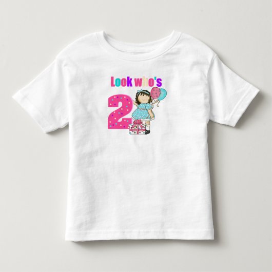 誰が2人の女の子の誕生日だ トドラーTシャツ (正面)
