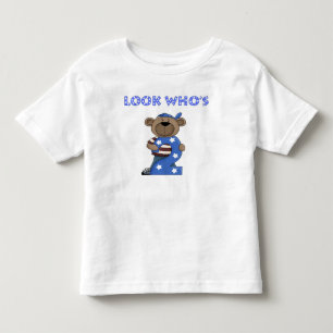 誰が2人の男の子の誕生日のクマを見る トドラーTシャツ