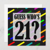 誰が21人のバースデーパーティ招待状 招待状 (正面/裏面)