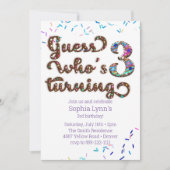 誰が3つのクッキーを回しているか推測 招待状 (正面)