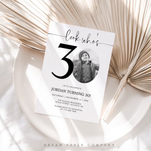 誰が30歳か見て | 写真30th誕生日招待状 招待状