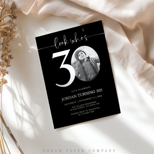 誰が30歳か見て | 写真30th誕生日招待状 招待状