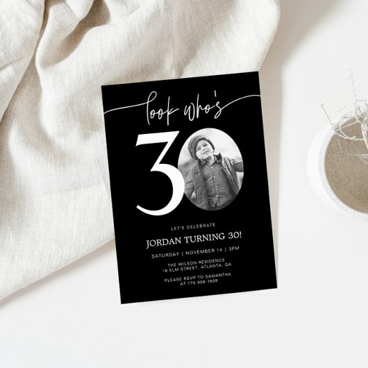 誰が30歳か見て | 写真30th誕生日招待状 招待状