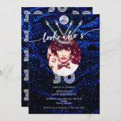 誰が30歳か モダン ディスコ レトロ フォト バースデー 招待状 (正面/裏面)