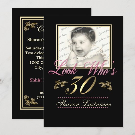 誰が30歳だっ写真 招待状 (正面/裏面)
