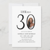 誰が30歳になったか ミニマル写真 30歳の誕生日 招待状 (正面)