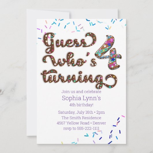 誰が4クッキーを振り撒いているかを推測 招待状 (正面)