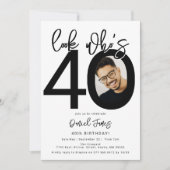 誰が40歳か見て | 写真40th誕生日招待状 招待状 (正面)