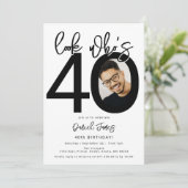 誰が40歳か見て | 写真40th誕生日招待状 招待状 (スタンド正面)