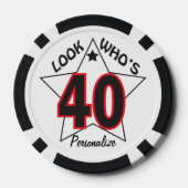 誰が40歳か見て | 40th誕生日 ポーカーチップ (裏面)
