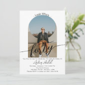 誰が40歳だ！ 現代風シンプル40歳誕生日パーティー 招待状 (スタンド正面)