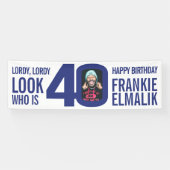 誰が40 40th誕生日パーティー写真白 横断幕 (横)