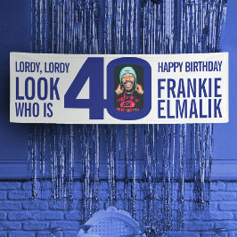 誰が40 40th誕生日パーティー写真白 横断幕