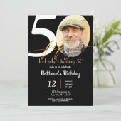 誰が50歳だか見て Invite with Photo 招待状 (スタンド正面)
