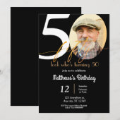 誰が50歳だか見て Invite with Photo 招待状 (正面/裏面)