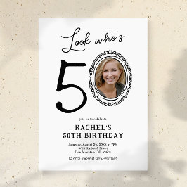 誰が50歳だっけ? フォト 大人の誕生日 招待状