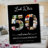 誰が50歳の誕生日の写真コラージュを見る ポスター