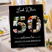 誰が50歳の誕生日の写真コラージュを見る ポスター