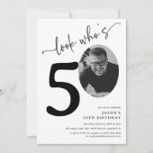 誰が50歳！モダンフォト50歳の誕生日 招待状 (正面)