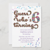 誰が6つのクッキーを回しているか推測 招待状 (正面)