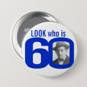 誰が60フォトブルーと白ボタン/バッジ 缶バッジ (正面&裏面)
