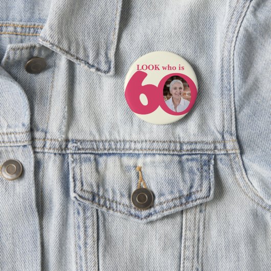 誰が60写真おもしろいピンククリームボタン/バッジ 缶バッジ (インサイチュ)