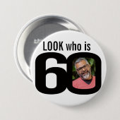 誰が60写真の黒と白ボタン/バッジ 缶バッジ (正面&裏面)