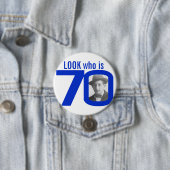 誰が70フォトブルーと白ボタン/バッジ 缶バッジ (インサイチュ)