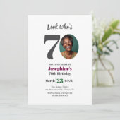 誰が70歳だなんて！誕生日パーティーの写真 招待状 (スタンド正面)