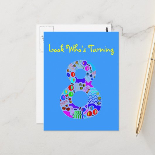 誰が8歳になったか見る ポストカード (正面/裏面インサイチュ)