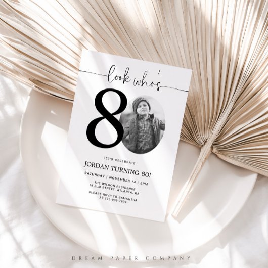 誰が80歳か見てみろ ｜ 写真80歳の誕生日招待状 招待状