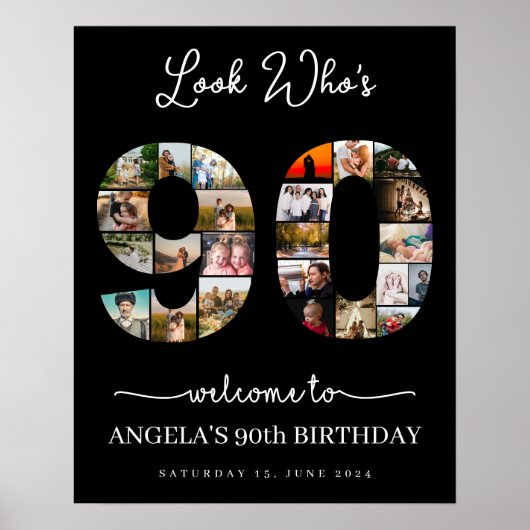 誰が90カスタマイズ可能なフォトコラージュの看板 ポスター (正面)