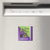 誰が90歳か見て | 90誕生日 – 紫 マグネット (インサイチュ (食洗機))