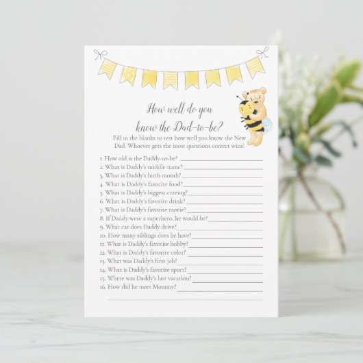 誰がDaddy-To-Be-Game男の子テディベアカードを知っている プログラム (スタンド正面)