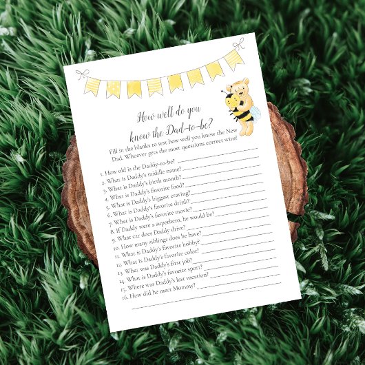 誰がDaddy-To-Be-Game男の子テディベアカードを知っている プログラム