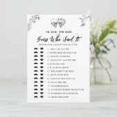 誰がItを言ったかゴシック推測ブライダルシャワーゲームカード 招待状 (スタンド正面)