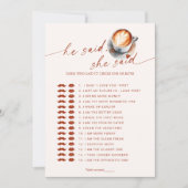 誰がItコーヒーブライダルシャワーゲーム 招待状 (正面)