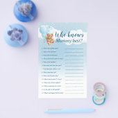 誰がmommyブルー最高のテディのクマのゲームを知っている チラシ (シングル)