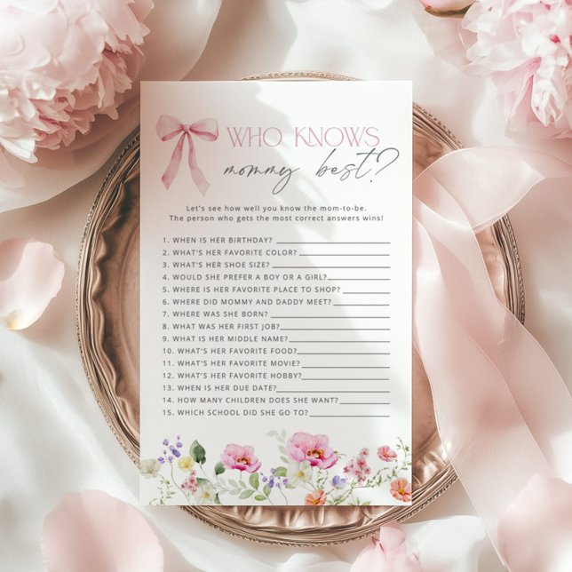 誰がmommyワイルドフラワー最高のの赤んだシャワーゲームを知っている (クリエイターアップロード済み)