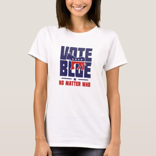 誰がTシャツを着ても青に投票 Tシャツ (正面)