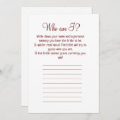 誰だか当てて！シンプルなブライダルシャワーゲーム シーズンカード (正面/裏面)