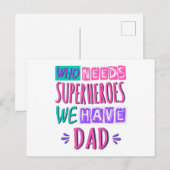 誰だってスーパーヒーローなんていらない、だってパパがいるんだから ポストカード (正面/裏面)