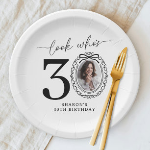 誰だって30歳！お誕生日おめでとうフォト 30歳の誕生日 ペーパープレート