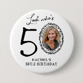 誰だって50歳！おもしろフォト50歳の誕生日 缶バッジ (正面)