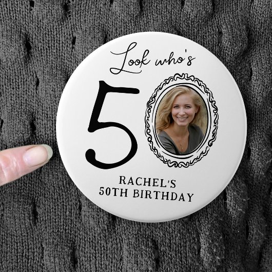 誰だって50歳！おもしろフォト50歳の誕生日 缶バッジ